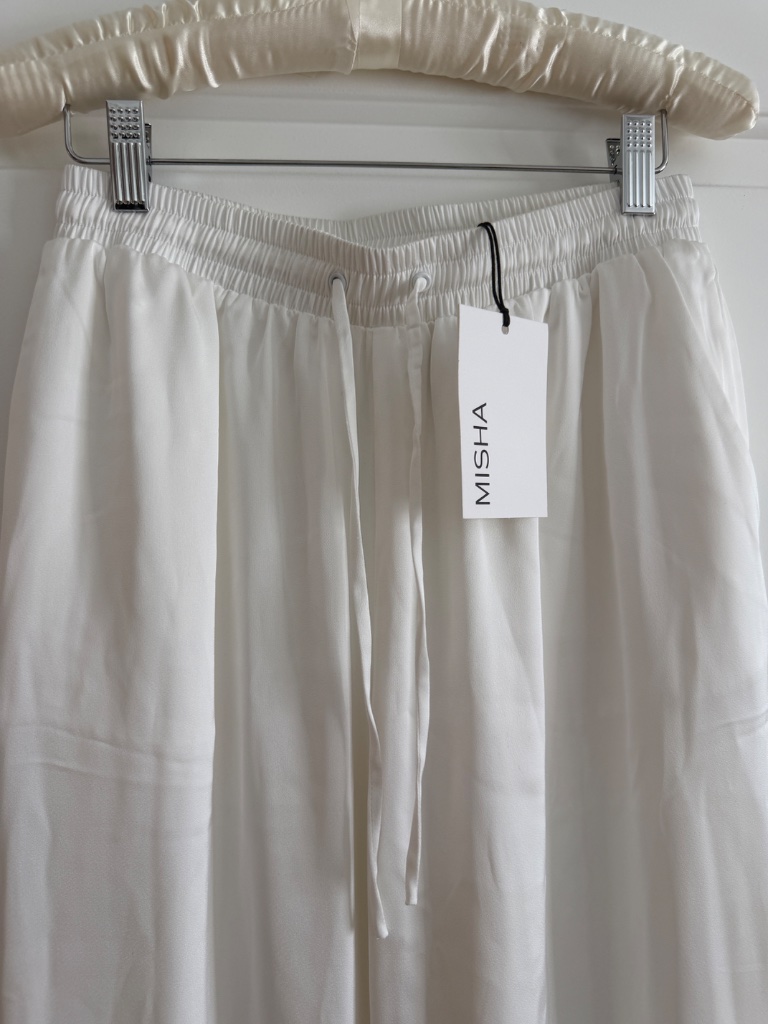Nwt Misha Evan White Satin Pants - Size Small — image 2 of 4